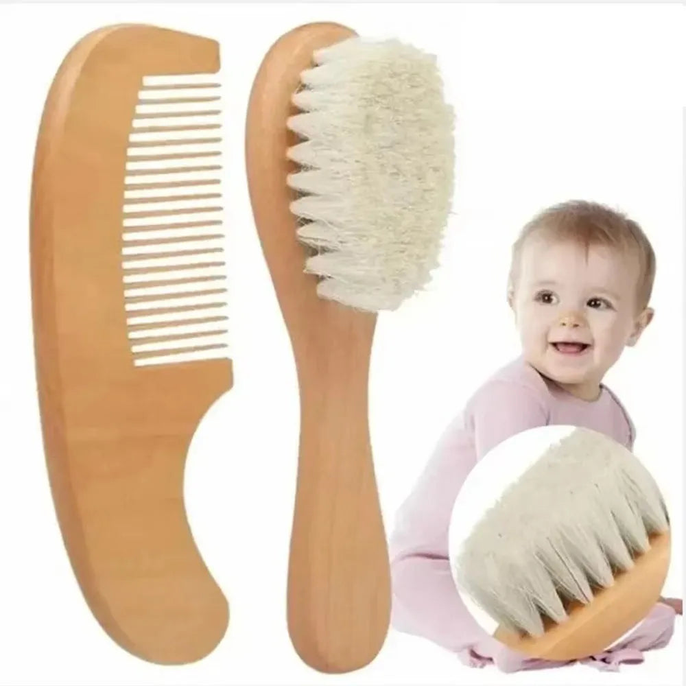 3 pezzi pettine per spazzola in legno per neonato in lana per neonato spazzola per capelli per neonato massaggiatore per testa pettine portatile spazzola per capelli pettine da bagno