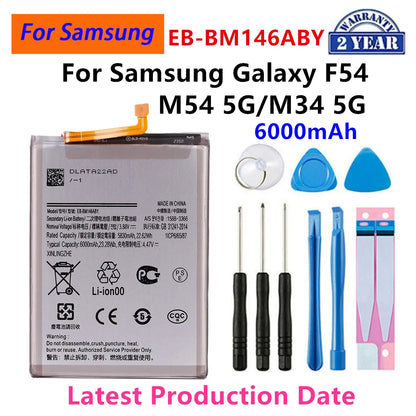 Batteria HQ-S71 EB-BM146ABY EB-BM526ABY per Samsung Galaxy M11 M54 F54 M33 M13 Galaxy M51 M56 M52 M32 M15 M35 F15 5G