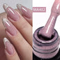 MEET ACROSS 7ml Gelatina Nuda Shimmer Base in gomma Gel Glitter Rosa Viola UV/LED Nail Art Vernis Gel Smalto per manicure Unghie FAI DA TE