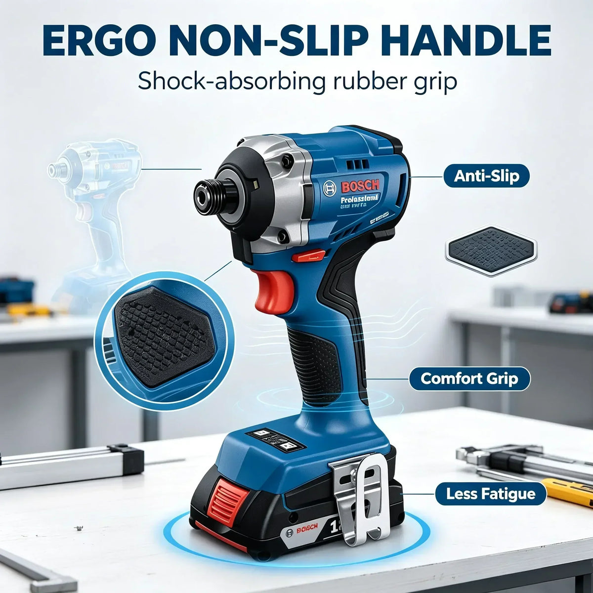 Bosch GDR 18V-215 Professional Avvitatore a Impulsi Cordless 18V con Attacco Esagonale Interno da 1/4" 215 Nm