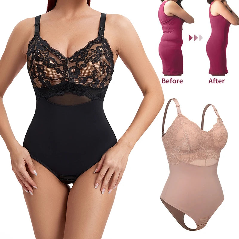 Perizoma in pizzo Body Shapewear Donna Nuovo Shaper per tutto il corpo Vita sottile Tummy Control Intimo Pancia piatta Corsetto liscio Nudo