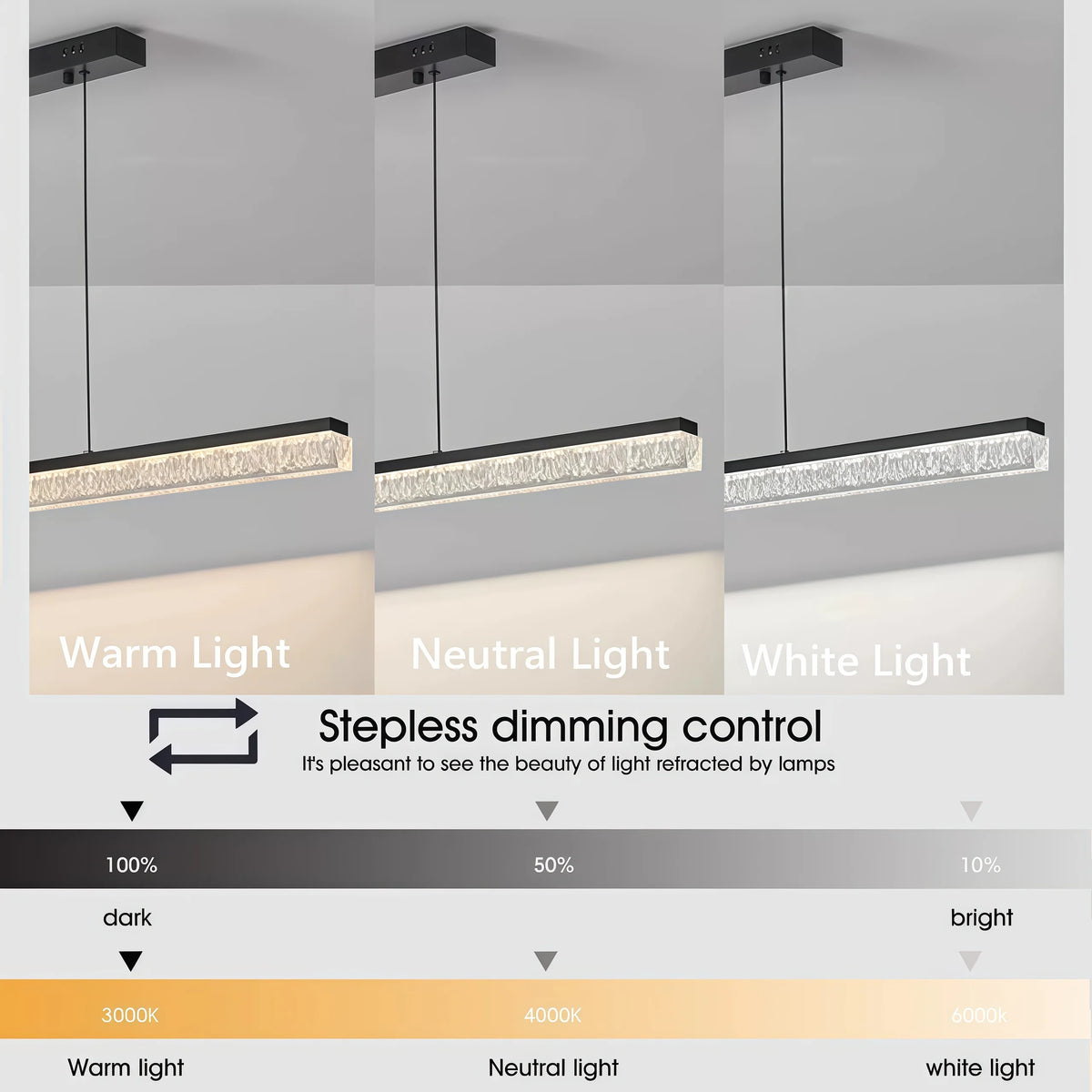 Lampadario a Soffitto Minimalista, Lampada a Sospensione di Lusso per la Casa, Luce Pendente in Acrilico con Telecomando e Dimmer, Lampada da Soffitto