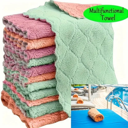 Asciugamano da cucina 5/10/20 pezzi, set di panni per pulizia grigio chiaro in fibra ultrafine, panno assorbente, morbido e smacchiato