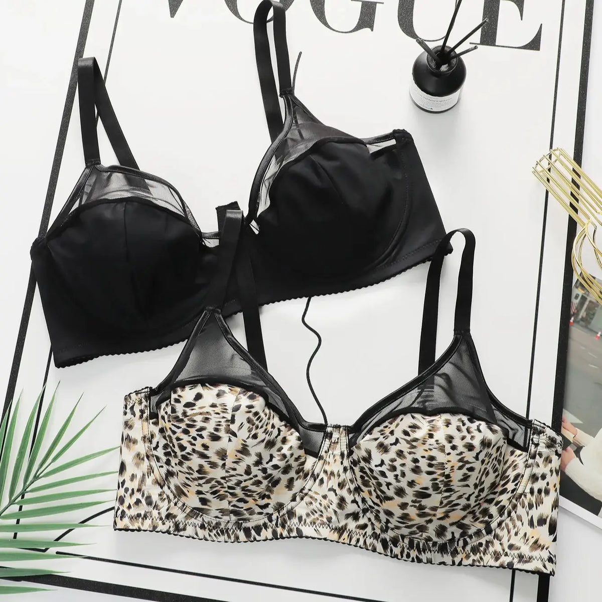 Intimo oversize da donna con pull-up e anti-cedimento Design in pizzo con stampa leopardata nera adatto per donne grassocce XL-4XL A2551