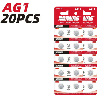 10-100PCS AG1 SR621SW batteria per orologio batterie a bottone da 1.55V ad alta capacità a lunga durata e a prova di perdite per orologio