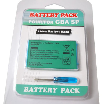 Nuova Batteria Ricaricabile agli Ioni di Litio da 850mAh per Game Boy Advance SP e Kit Cacciavite per Batteria di Ricambio GBA SP