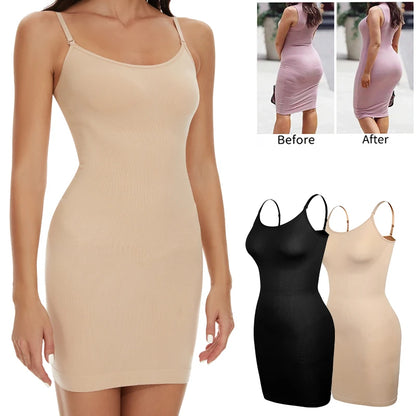 Intimo modellante da donna, slip completo, controllo della pancia, girocollo, mini sotto il vestito, modellante per il corpo liscio, nuova lingerie con spalline sottili