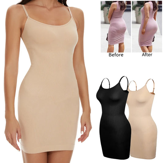 Intimo modellante da donna, slip completo, controllo della pancia, girocollo, mini sotto il vestito, modellante per il corpo liscio, nuova lingerie con spalline sottili