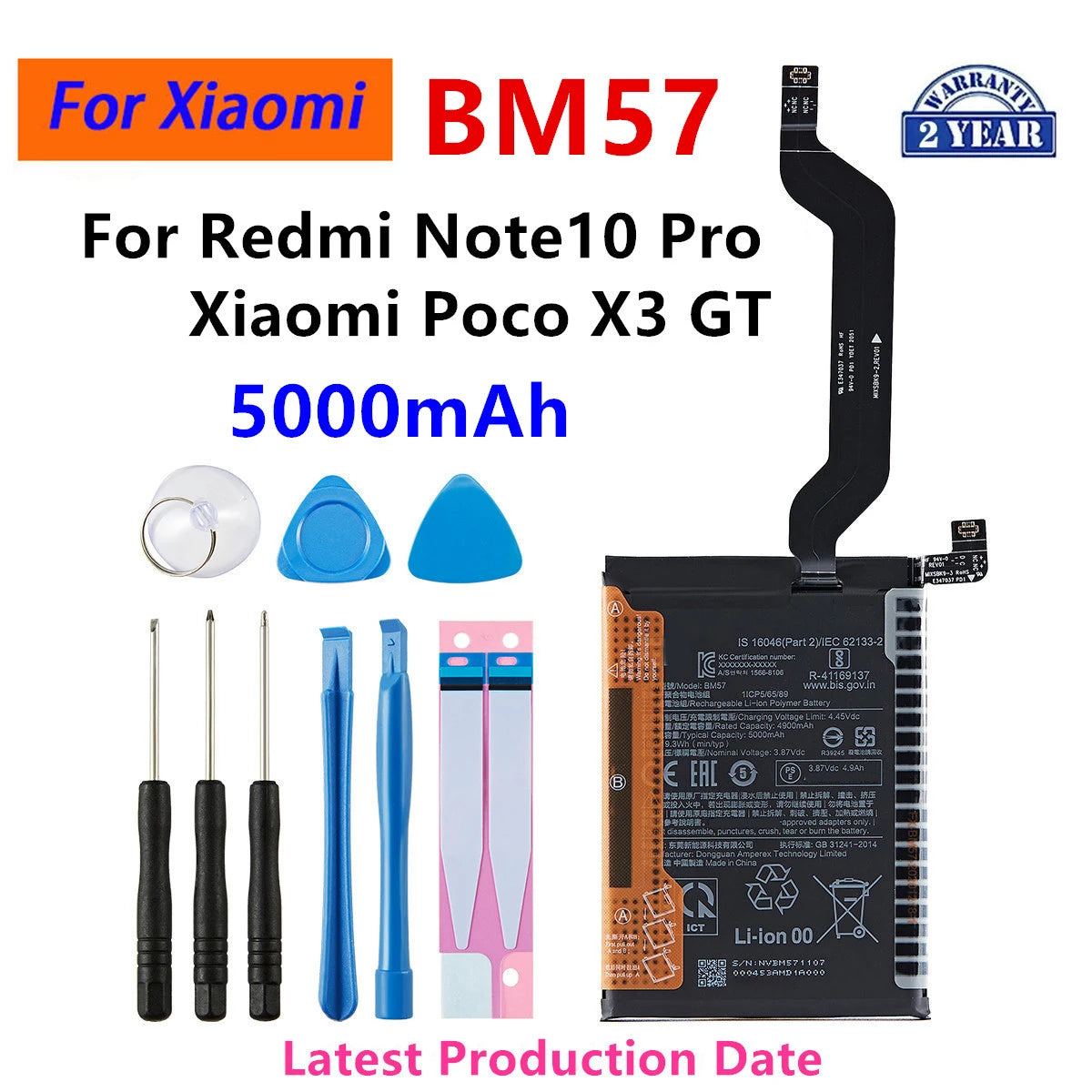 100% originale BM4P BM4S BM4Y BN53 BN59 BM4J BN63 BM56 BM57 BM5D BM4U BN5A batteria per Xiaomi Redmi K50 Pro/K40 5G/K40 Pro/K30