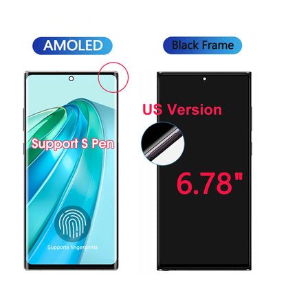 Display LCD Super AMOLED da 6,8 Pollici per Samsung Galaxy S23 Ultra S918, Schermo Touch con Digitalizzatore, Supporto per Impronte Digitali e S-Pen