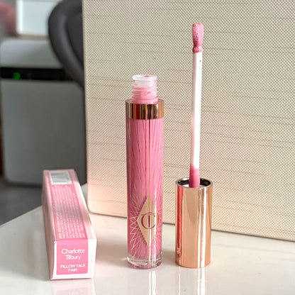 Charlotte Brand Blush in stick colorato, lucidalabbra idratante al collagene, rossetto in tubetto oro con diamante rosa, cosmetici Tilbury