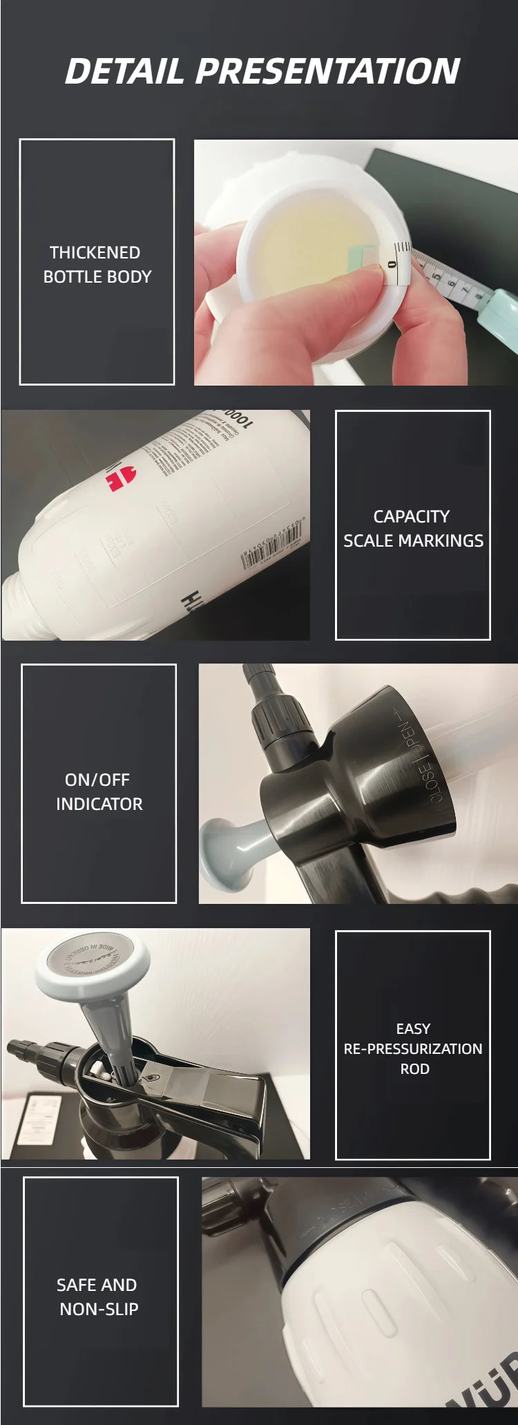 Wurth Flacone Spray a Pressione Vuoto da 1L 0891503001 0891503002, Flacone Spray a Pompa Resistente ai Solventi per Pulitore Freni