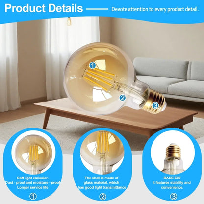 10 Lampadine LED E27 E14 B22 Stile Industriale Vintage, Retro Edison 8W 4W 6W 220V per Lampade a Filamento Incandescenti Edison