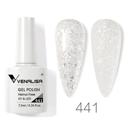 VENALISA Smalto gel per unghie da 7,5 ml Sparkle Glitter Diamante Brillante Colori estivi Semi permanente Soak off Vernice gel per unghie UV LED