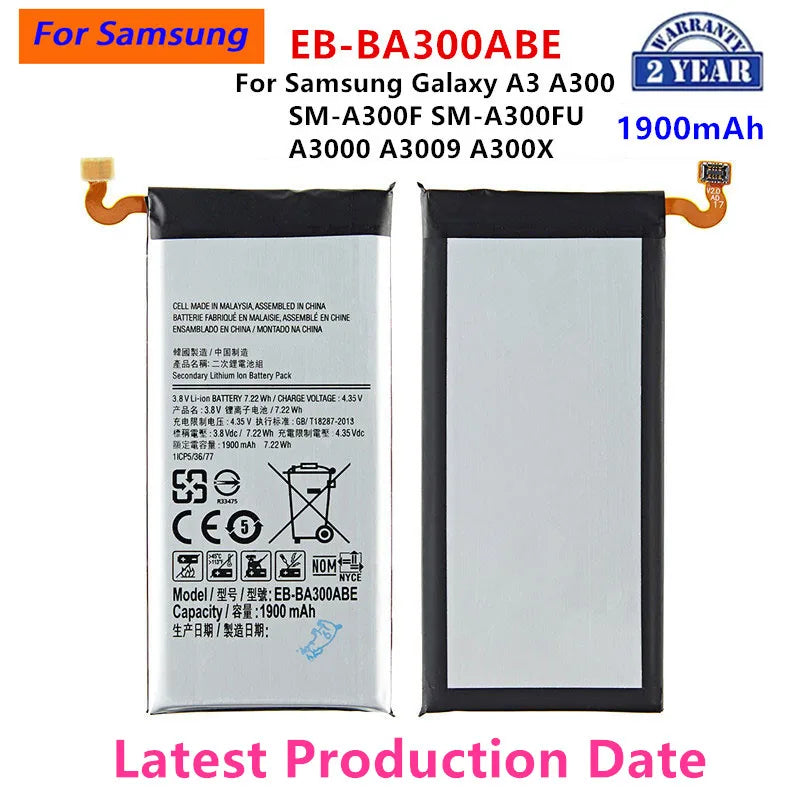 Nuovissima batteria EB-BA300ABE 1900mAh per telefono cellulare Samsung Galaxy A3 A300 SM-A300F SM-A300FU A3000 A3009 A300X