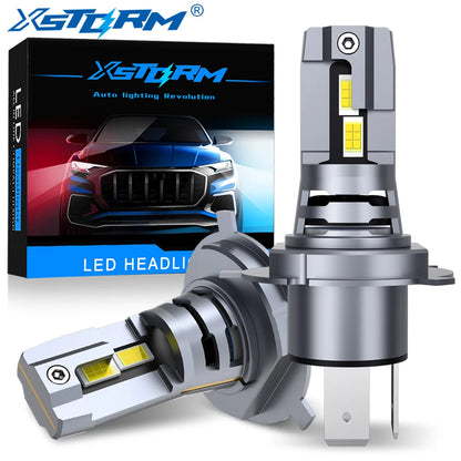 XSTORM H4 Lampadine per fari a LED 9003 HB2 Luce a LED Canbus 60W 20000LM Fascio alto e basso 3570 CSP 6500K Fendinebbia automatico Turbo Lampade a diodi a LED