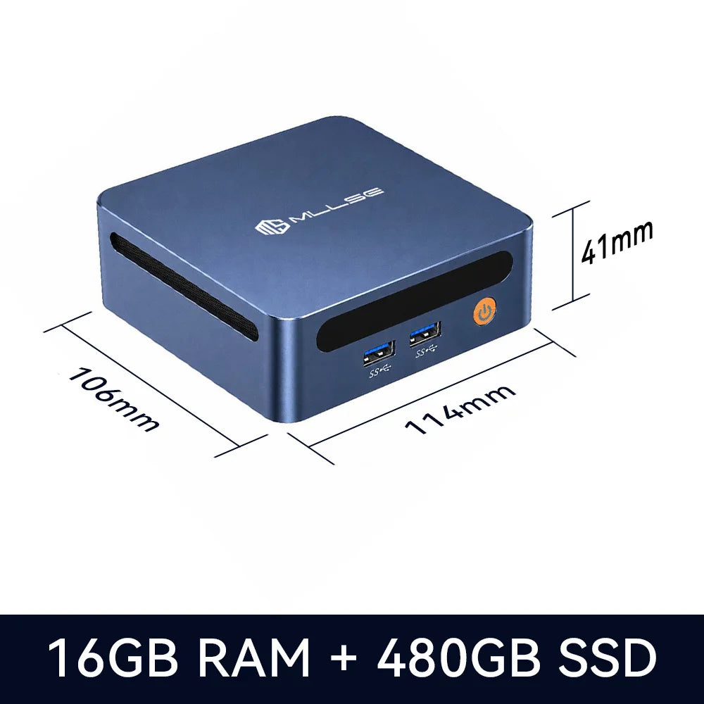 MLLSE M4 Mini PC con Processore Intel Core I5-8265U, 16GB RAM DDR4, 480GB SSD, WiFi 5, BT 4.2, Win11, Mini Computer Desktop