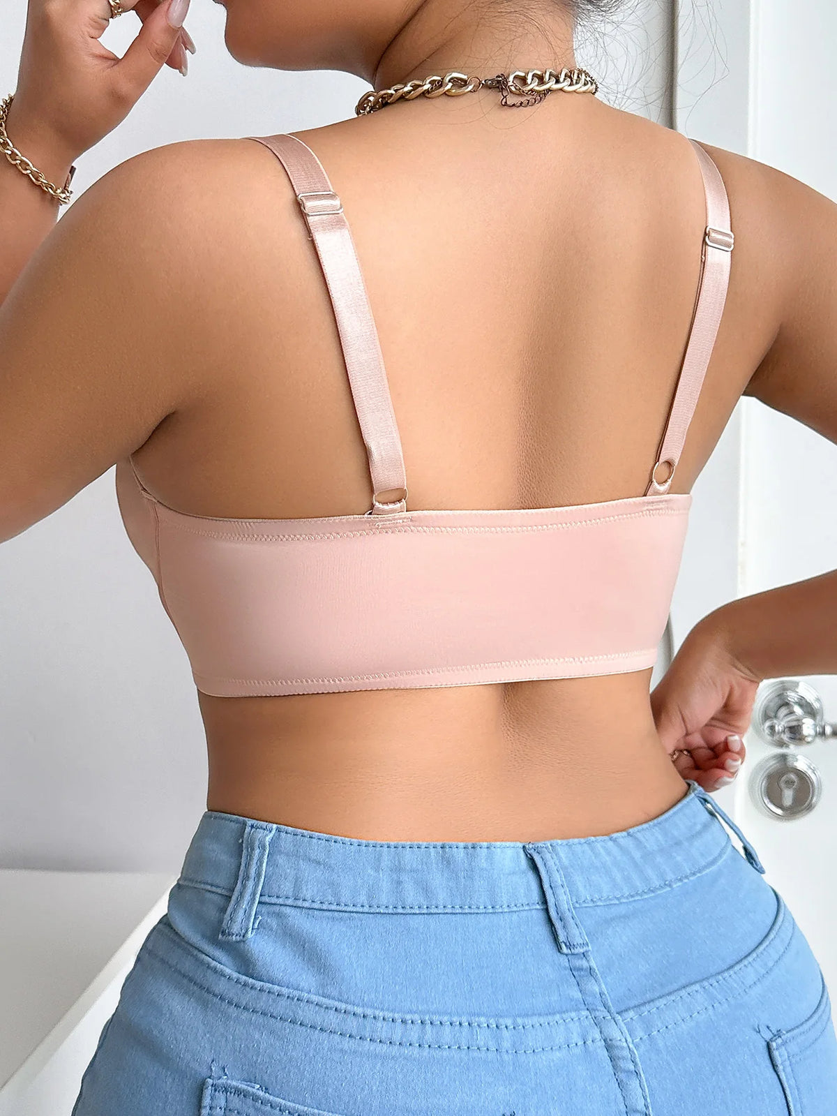 Intimo da donna taglie forti Mezza tazza raccolto push up con fibbia frontale Design in pizzo adatto per donne voluptuose XL-XXXL MR2753
