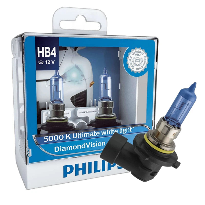 Philips H4 H7 H11 HB3 HB4 H8 H1 H3 9005 Crystal Vision Faro alogeno per auto 4300K Bianco brillante 5000K Diamond Vision Lampade automatiche