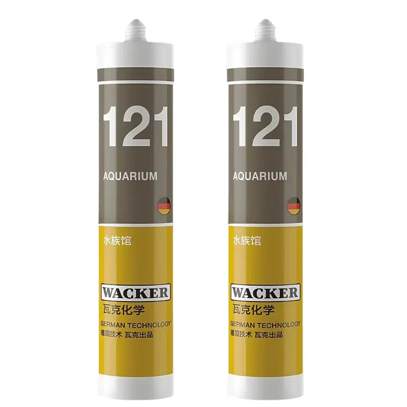 Wacker 121 Sigillante Siliconico per Acquari, Adesivo Siliconico Professionale a Base Acetica per Vasche dei Pesci