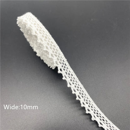 10mm-50mm 2 metri di nastro di pizzo di cotone 100% bianco per abbigliamento tessuto da cucito rifiniture in cotone all'uncinetto nastro di pizzo accessori fatti a mano