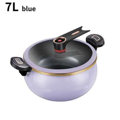 1 pentola a pressione Fat Daddy, capacità di 7 litri, 26 cm, adatta all’uso domestico, pentola multifunzionale antiaderente per stufati e zuppe, compatibile con piani cottura a induzione e fornelli a gas.