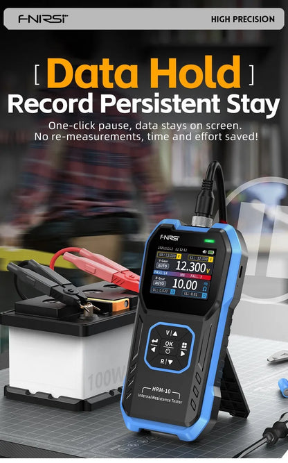 FNIRSI HRM-10 Tester di resistenza interna di tensione della batteria 18650 Tester di condensatori per batterie per auto con piombo al litio acido AC ad alta precisione