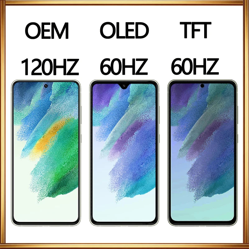 Schermo Dynamic AMOLED 2X S21FE con Cornice per Samsung Galaxy S21 FE 5G, Display LCD G990, Sostituzione Touch Screen Digitizer