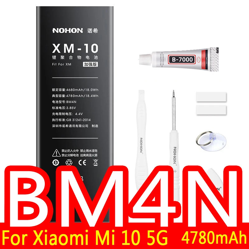 NOHON Batteria Per Xiaomi Mi 10 9 8 11T Pro 10T 11 Lite 12 12S 12X 13 6 5 MAX MIX 4 3 2 2S BM4R BM53 BM55 BM58 BM59 BP42 Batteria