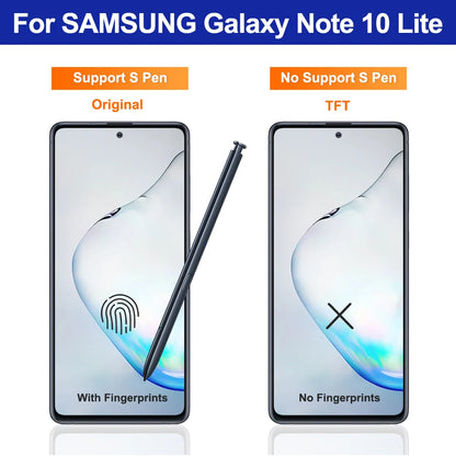 Schermo LCD AMOLED da 6,7 pollici per Samsung Note 10 Lite, gruppo di ricambio per lo schermo touchscreen, compatibile con Samsung Note10 Lite N770 N770F, con cornice.