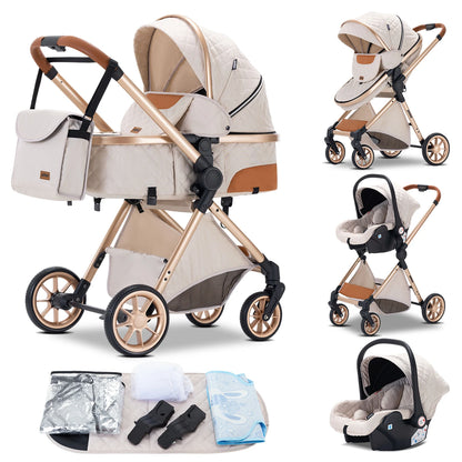 Passeggino 3 in 1 Passeggino multifunzionale Facile da viaggio pieghevole Seggiolino di sicurezza per carrozzina portatile Standard UE Spedizione gratuita