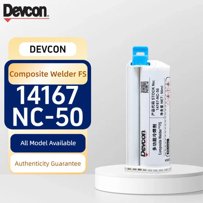 Adesivo Strutturale Bicomponente in Metacrilato Devcon 14167 FS 50ml, Colla a Rapida Asciugatura per Riparazione di Metallo, Plastica e FRP