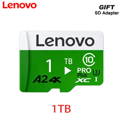 Scheda di memoria ad alta velocità Lenovo, 1 TB, 512 GB, 128 GB, scheda Micro SD TF, per archiviazione video 4K, ideale per action cam, droni e fotocamere digitali.