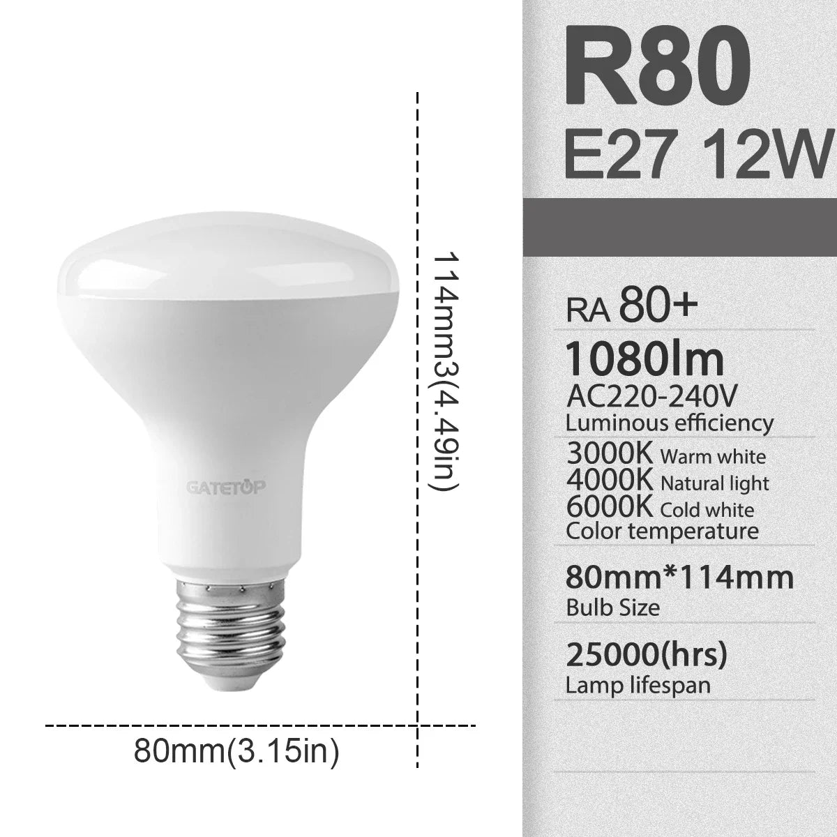 2 pezzi E27 E14 LED lampadina da bagno R50 R63 R80 220V 10W senza sfarfallio luce calda 3000K 6000K per la casa soggiorno illuminazione interna