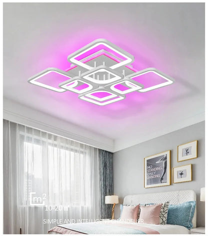 Lampade da soffitto moderne, a sospensione, con tecnologia LED e controllo remoto tramite app, adatte per illuminare camere da letto, cucine, soggiorni e altri ambienti.
