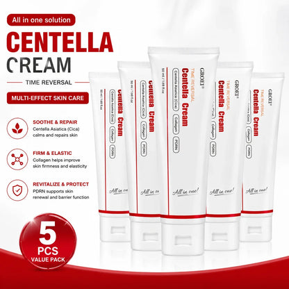 Crema Viso al Collagene e Centella, Idratante con Acido Ialuronico, Leggera, per una Pelle Liscia, Morbida ed Elastica, Nutriente e Illuminante