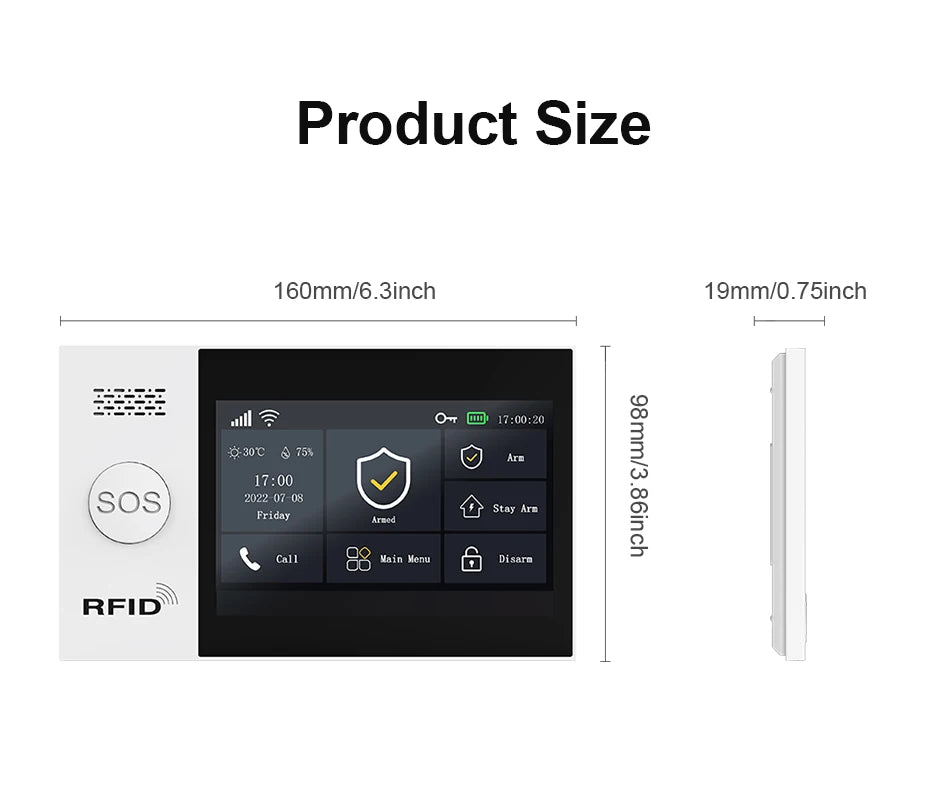 Sistema di allarme domestico wireless PGST, compatibile con Tuya, 4G/2G GSM WiFi, 433MHz, controllo da app, funziona con Alexa