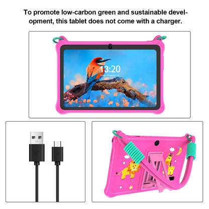 PRITOM Kids Tablet da 7 pollici Android 13 4 GB (2+2 espandibile) RAM 32 GB ROM WiFi Bluetooth Software di apprendimento installato con cordino