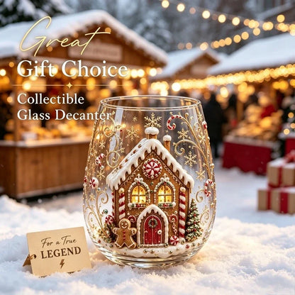 Bicchieri da vino in vetro decorato a tema natalizio, set di bicchieri originali per le feste, bicchieri da cocktail per feste e occasioni speciali, regalo natalizio per la famiglia.