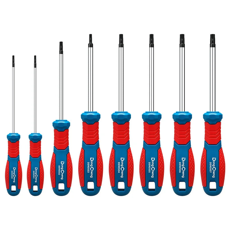 Set di Cacciaviti Torx T8 T10 T15 T20 T25 T27 T30 T40 in Cromo Vanadio con Punta Magnetica Antiruggine, Manico in TPR, Alta Coppia, Utensile a Stella