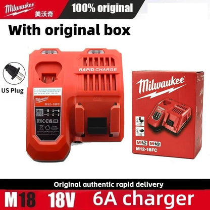 Caricabatterie multi-tensione Milwaukee M12-18FC, compatibile con M12 M18 48-11-1880, 48-11-2460, 48-59-1803, batteria Milwaukee a ricarica rapida