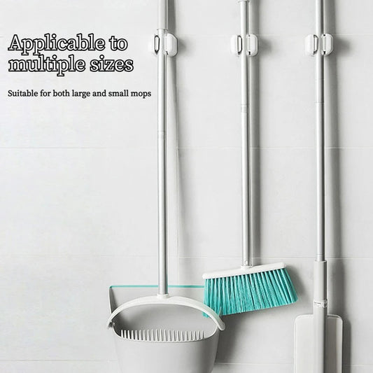 Supporto per Mocio da Parete - Design a Ventosa Senza Foratura - per Bagno, Cucina, Doccia, Garage - Organizzatore per Mocio e Scopa