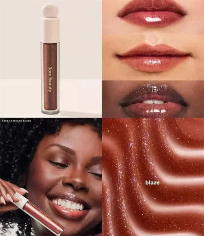Balsamo per labbra multicolore in stick, blush liquido in polvere, linea di cosmetici Rare Beauty, Believe Happy Bliss, a lunga tenuta, facile da applicare, per un trucco impeccabile.