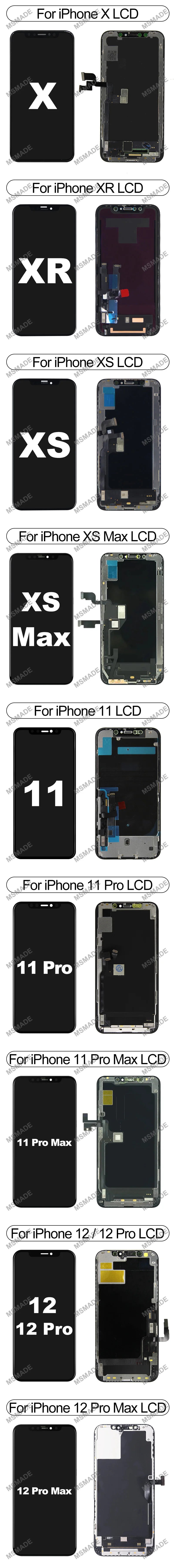 Scelta per iPhone 12 Pro Max 13 14 Plus 15 PRO Display Digitzer OLED per X XS 11 12 13 Pro MAX 12 Mini Display 13 Mini LCD
