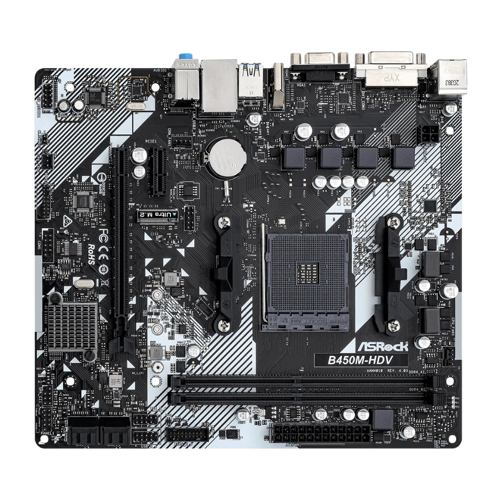 ASROCK B450M-HDV R4.0 AMD B450 Scheda madre AM4 Supporto Ryzen 5 5600 5500 Ryzen 7 5700G 3700X 3 3200G CPU DDR4 M.2 HDMI Micro ATX