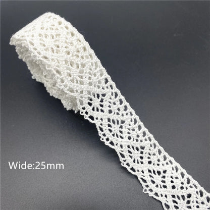 10mm-50mm 2 metri di nastro di pizzo di cotone 100% bianco per abbigliamento tessuto da cucito rifiniture in cotone all'uncinetto nastro di pizzo accessori fatti a mano