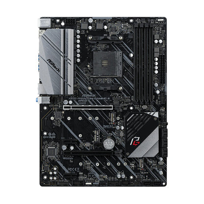 Scheda madre ASRock X570 Phantom Gaming 4, compatibile con CPU AMD 5800X3D, 5700X3D, 5600G, 4 slot DDR4 a 4666 MHz, PCIe 4.0, M.2 NVME, formato ATX, socket AM4.