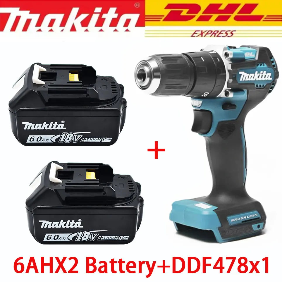 Trapano Elettrico Brushless Makita 18V DDF487, Adatto per Trapano a Percussione a Cinque Corde per Uso di Squadre di Decoratori