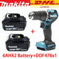 Trapano Elettrico Brushless Makita 18V DDF487, Adatto per Trapano a Percussione a Cinque Corde per Uso di Squadre di Decoratori