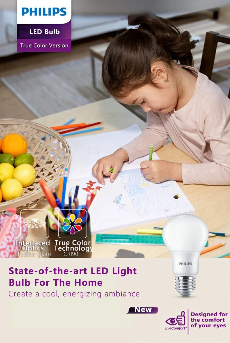 Philips MyCare LED E27 Lampadina a sfera 8W 10W 12W Risparmio energetico 3000K 6500k Luce bianca comfort 220V-240V AC Lampada domestica a LED originale